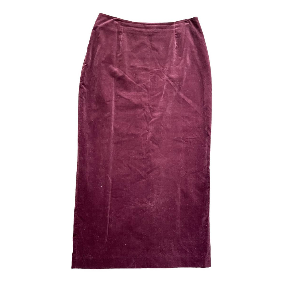 Tweeds Size 10 Eggplant Color Velvet Structured Maxi Skirt